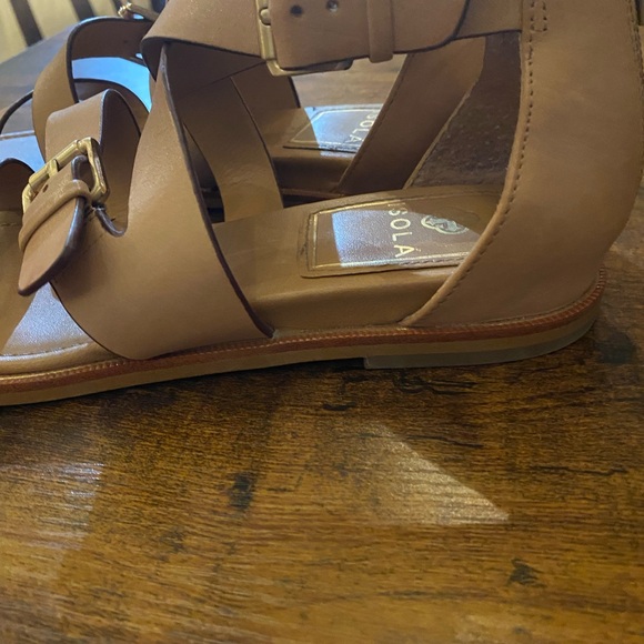 Isola Tan Leather Greek Style Sandals. - Picture 7 of 9